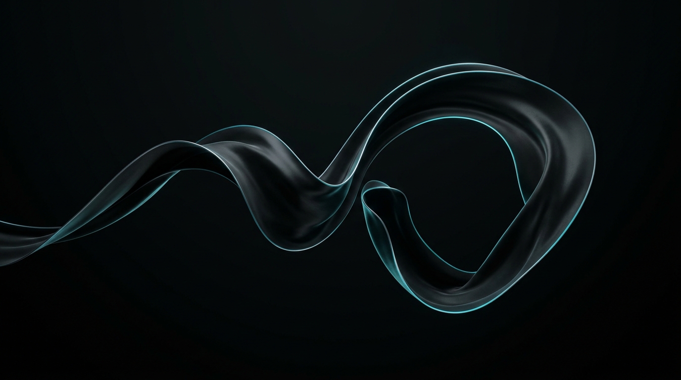Abstract 3D dark liquid wave sculpture representing creative engineering at FeXsics