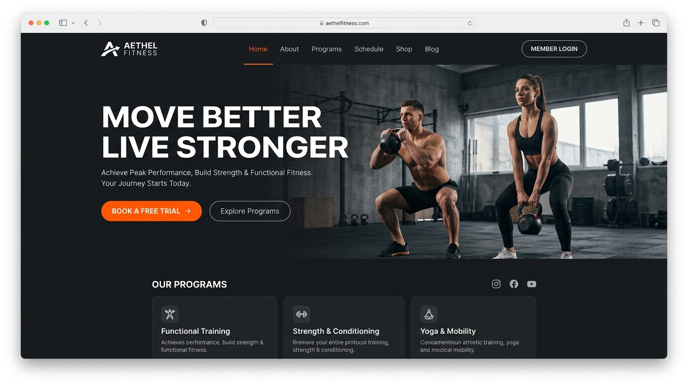 Aurelia Fitness website concept designed by FeXsics